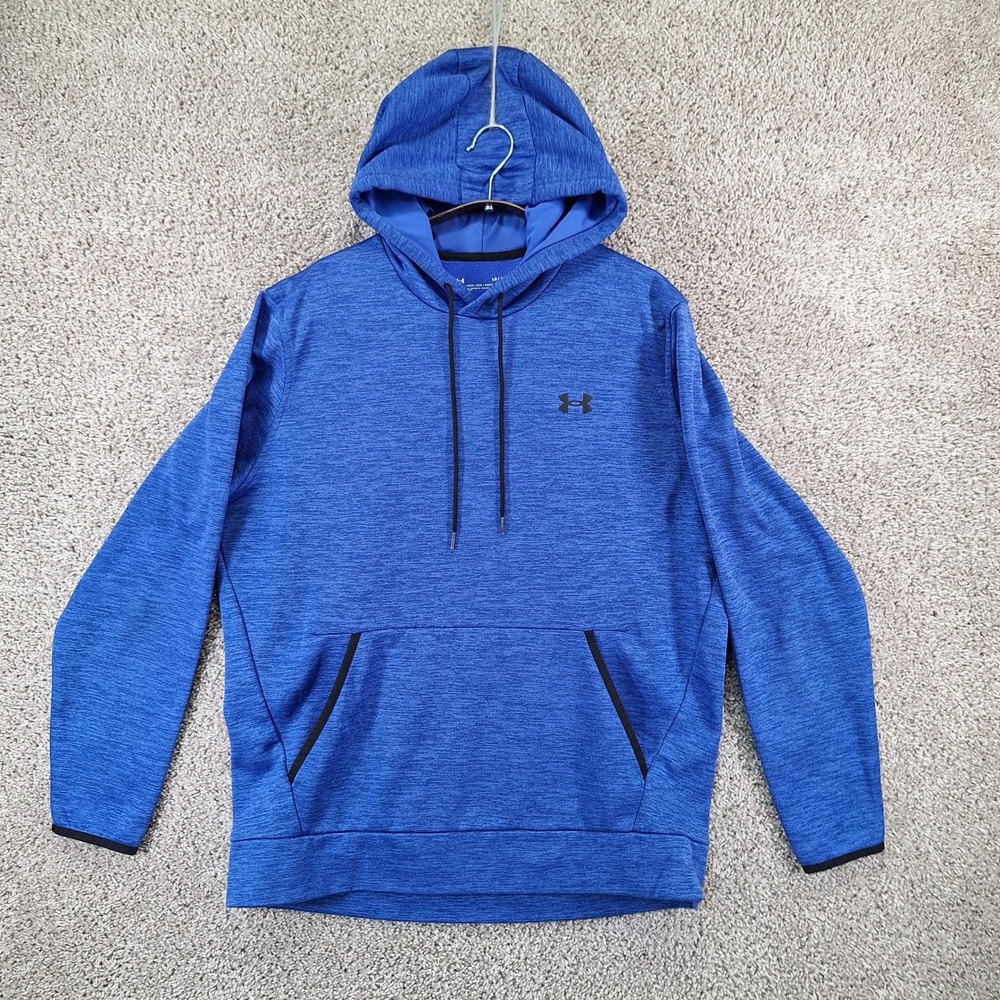 Under Armour Hoodie Mens Large Blue Armour Fleece ColdGear Pullover Activewear